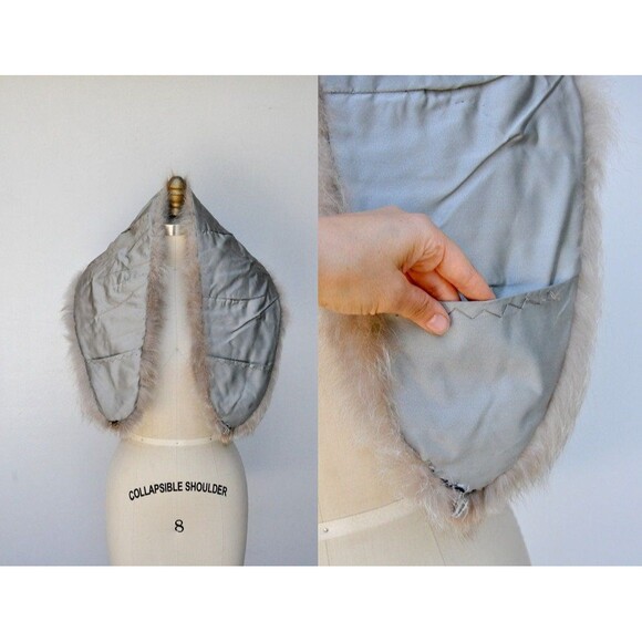 Vintage Arctic Fox Fur Stole Collar Shawl Shrug Cape - 50s 60s - Picture 5 of 10